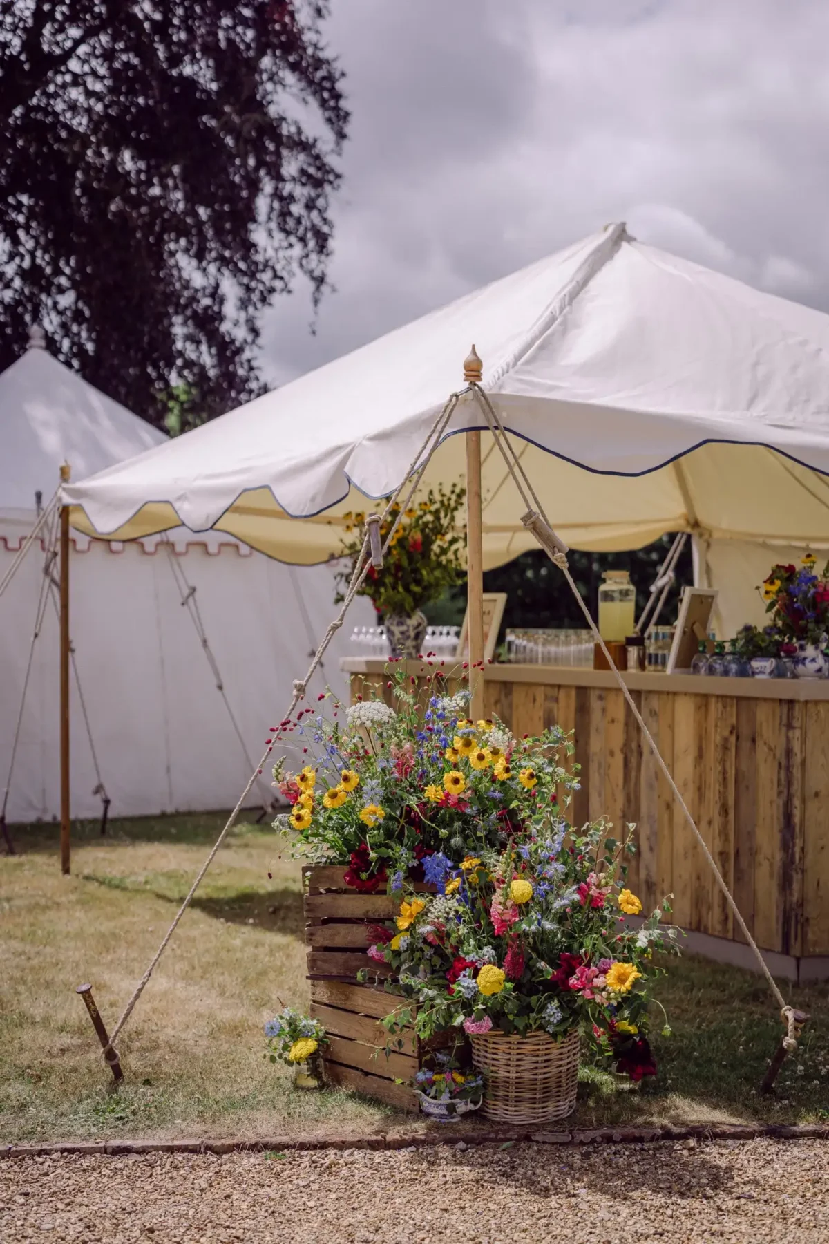 Floral displays at a luxury event planned by Sauveur Studios.